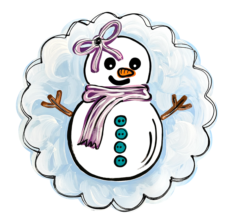 2911 BOUTIQUE SNOWMAN WITH PURPLE SCARF AND HAT