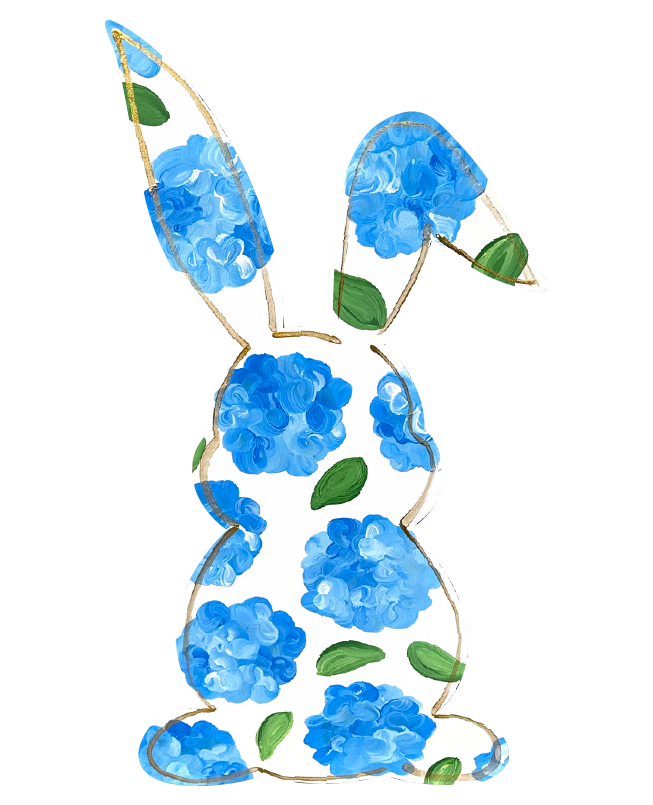 2911 BOUTIQUE BLUE HYDRANGEA BUNNY