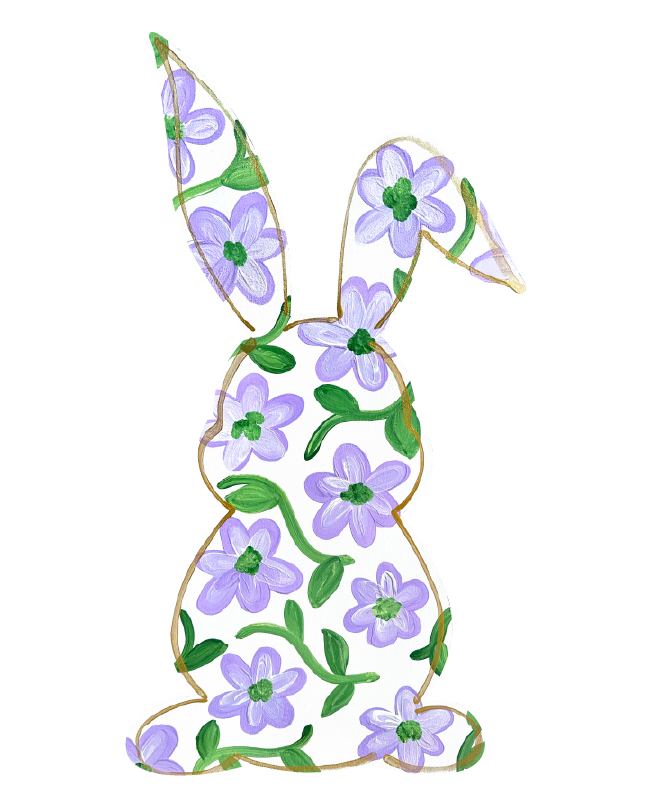 2911 BOUTIQUE PURPLE FLOWER BUNNY