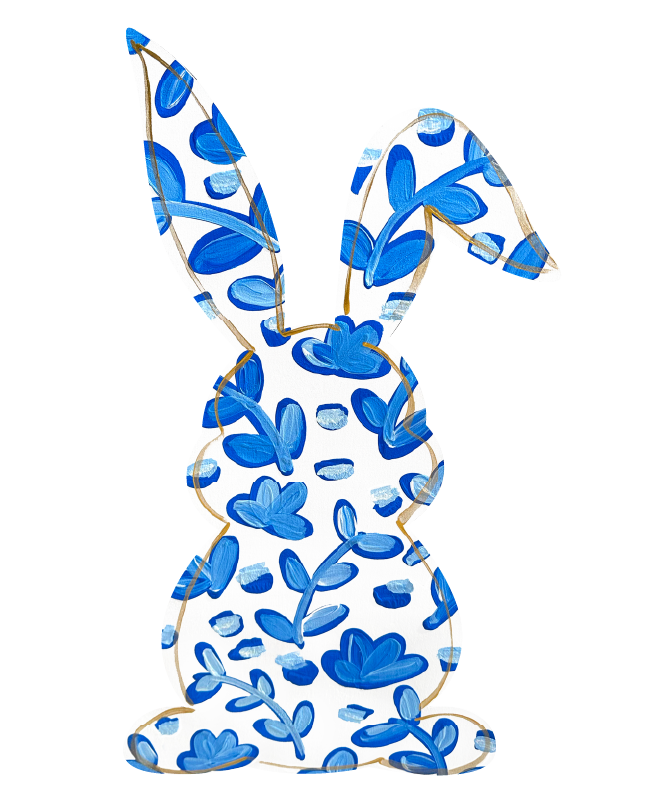2911 BOUTIQUE BLUE FLOWER BUNNY