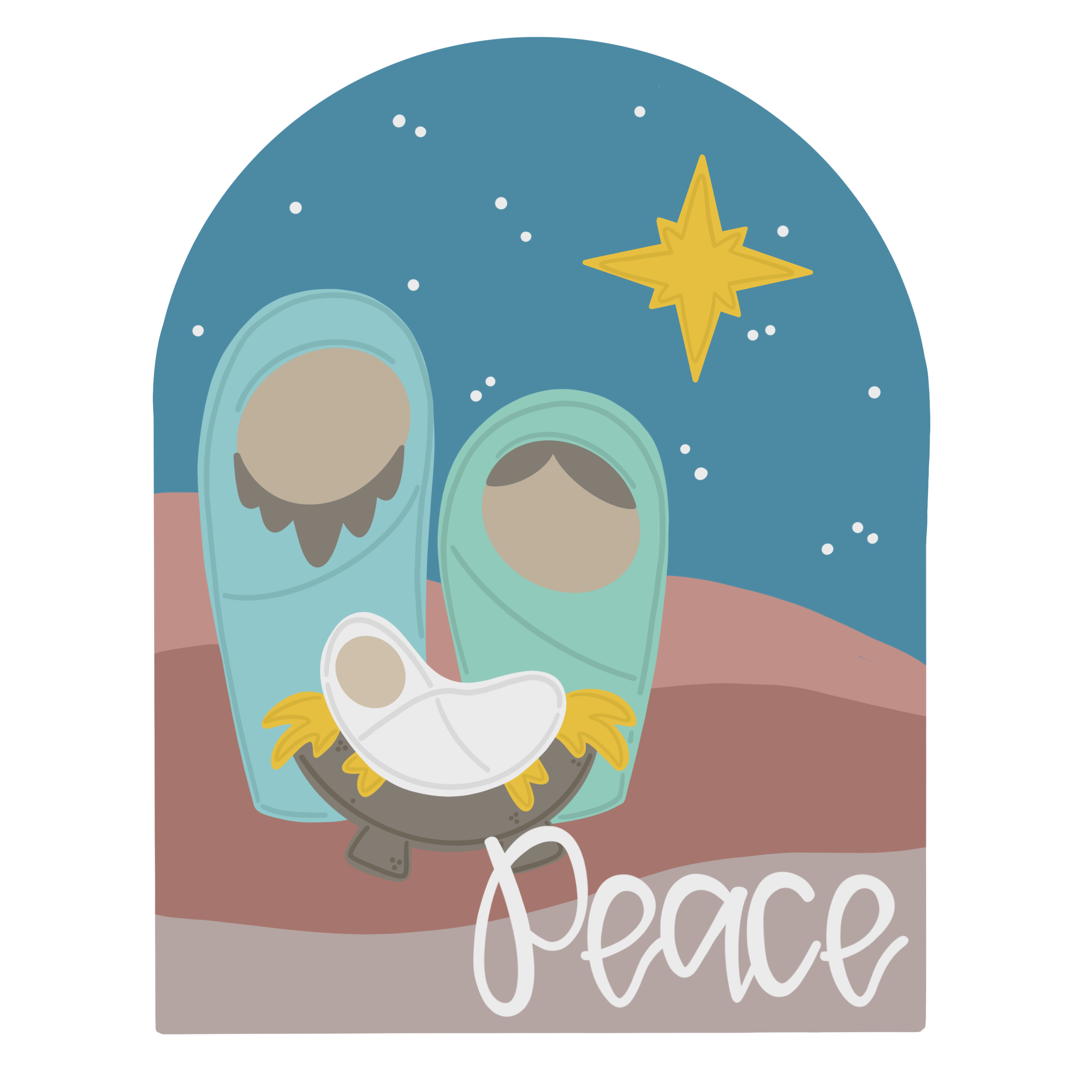 KELLY WILLIAMS ART PEACE NATIVITY