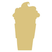 Basic Shape Latte Cup MDF Cutout Silhouette - Unfinished For DIY