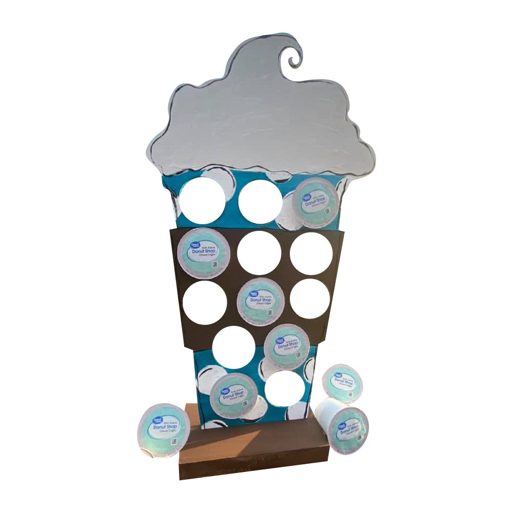 Basic Shape Ice Cream Cone MDF Cutout Latte K-Cup Stand - Unfinished For DIY