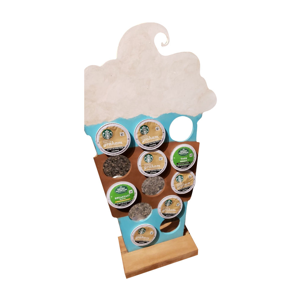 Basic Shape Ice Cream Cone MDF Cutout Latte K-Cup Stand - Unfinished For DIY