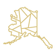 Faux Stained Glass Laser Cut Alaska MDF Cutout Geometric State Outline With Faceted Lines - Unfinished For DIY