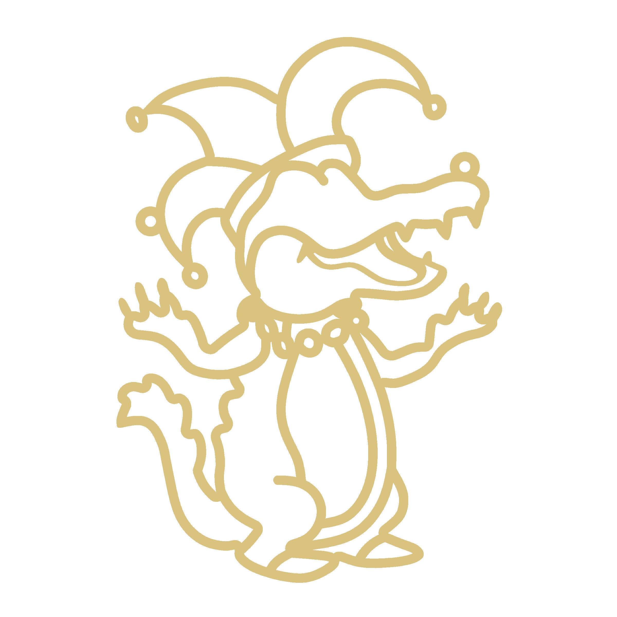 Faux Stained Glass Playfull Alligator MDF Cutout Silhouette - Unfinished For DIY