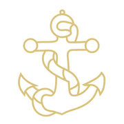 Faux Stained Glass Laser Cut MDF Cutout Anchor With Rope - Unfinished For DIY
