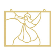 Faux Stained Glass Laser Cut Rectangle MDF Cutout Angel In Frame - Unfinished For DIY