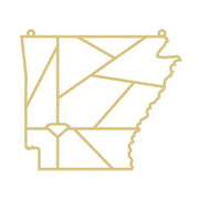 Faux Stained Glass Laser Cut MDF Cutout Arkansas State Geometric Line Pattern - Unfinished For DIY