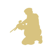 Basic Shape Kneeling Soldier MDF Cutout Rifleman Silhouette - Unfinished For DIY