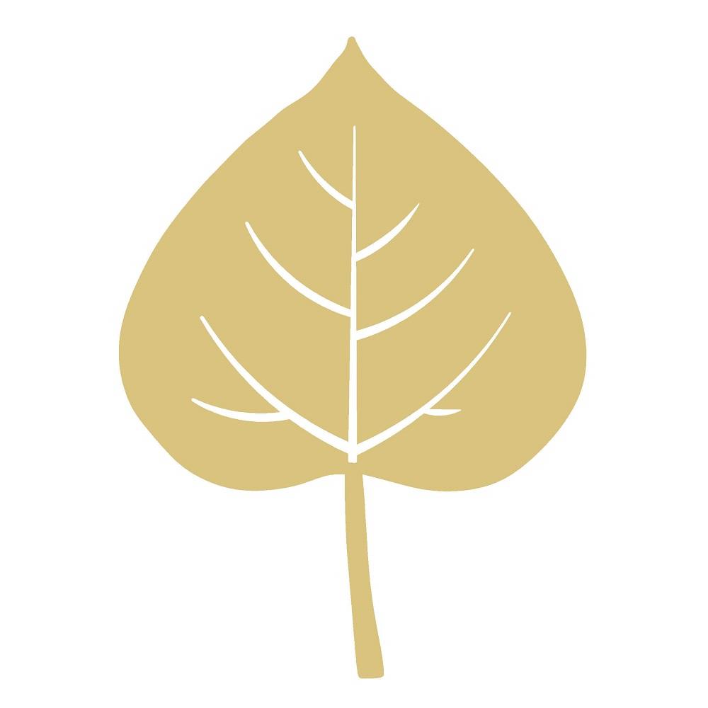 Basic Shape Aspen Leaf MDF Cutout Silhouette Style 2 - Unfinished For DIY
