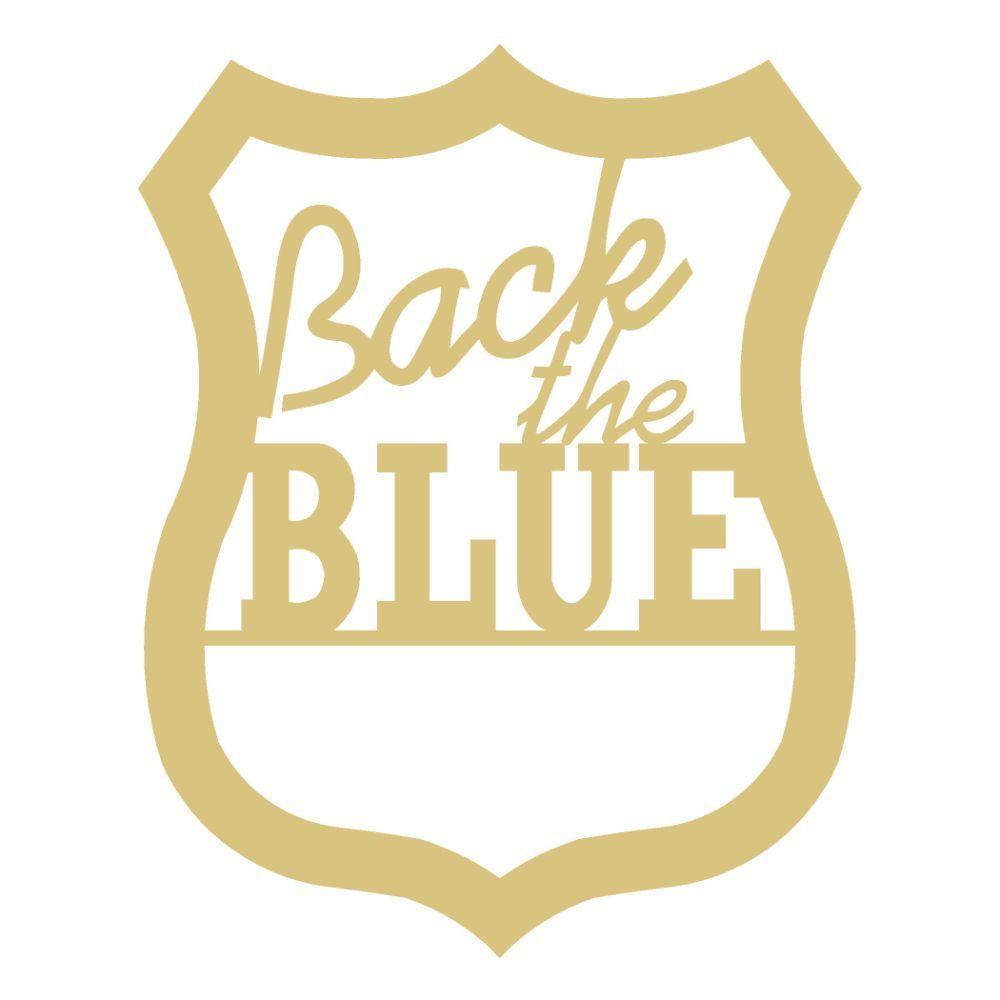 Basic Shape Shield MDF Cutout Back The Blue - Unfinished For DIY