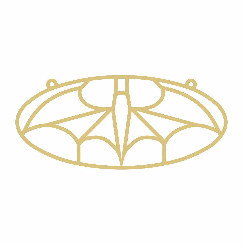 Faux Stained Glass Laser Cut Oval MDF Cutout Batman Emblem - Unfinished For DIY