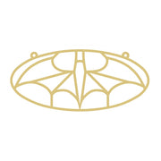 Faux Stained Glass Laser Cut Oval MDF Cutout Batman Emblem - Unfinished For DIY