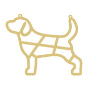 Faux Stained Glass Laser Cut MDF Cutout Beagle Silhouette - Unfinished For DIY