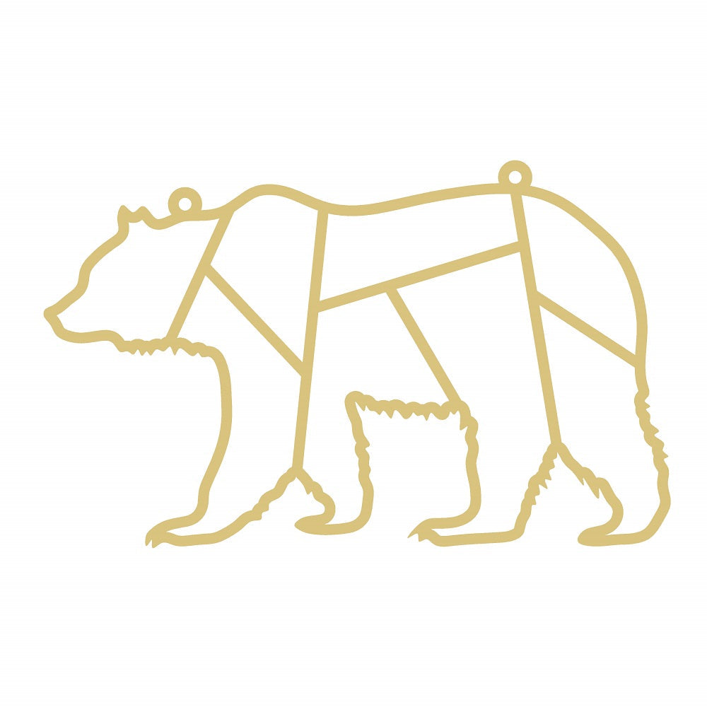 Faux Stained Glass Laser Cut MDF Cutout Bear Geometric Silhouette - Unfinished For DIY