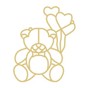 Faux Stained Glass Laser Cut Bear MDF Cutout Balloons - Unfinished For DIY
