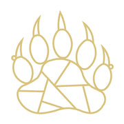 Faux Stained Glass Laser Cut MDF Cutout Bear Claw Geometric Paw Print - Unfinished For DIY