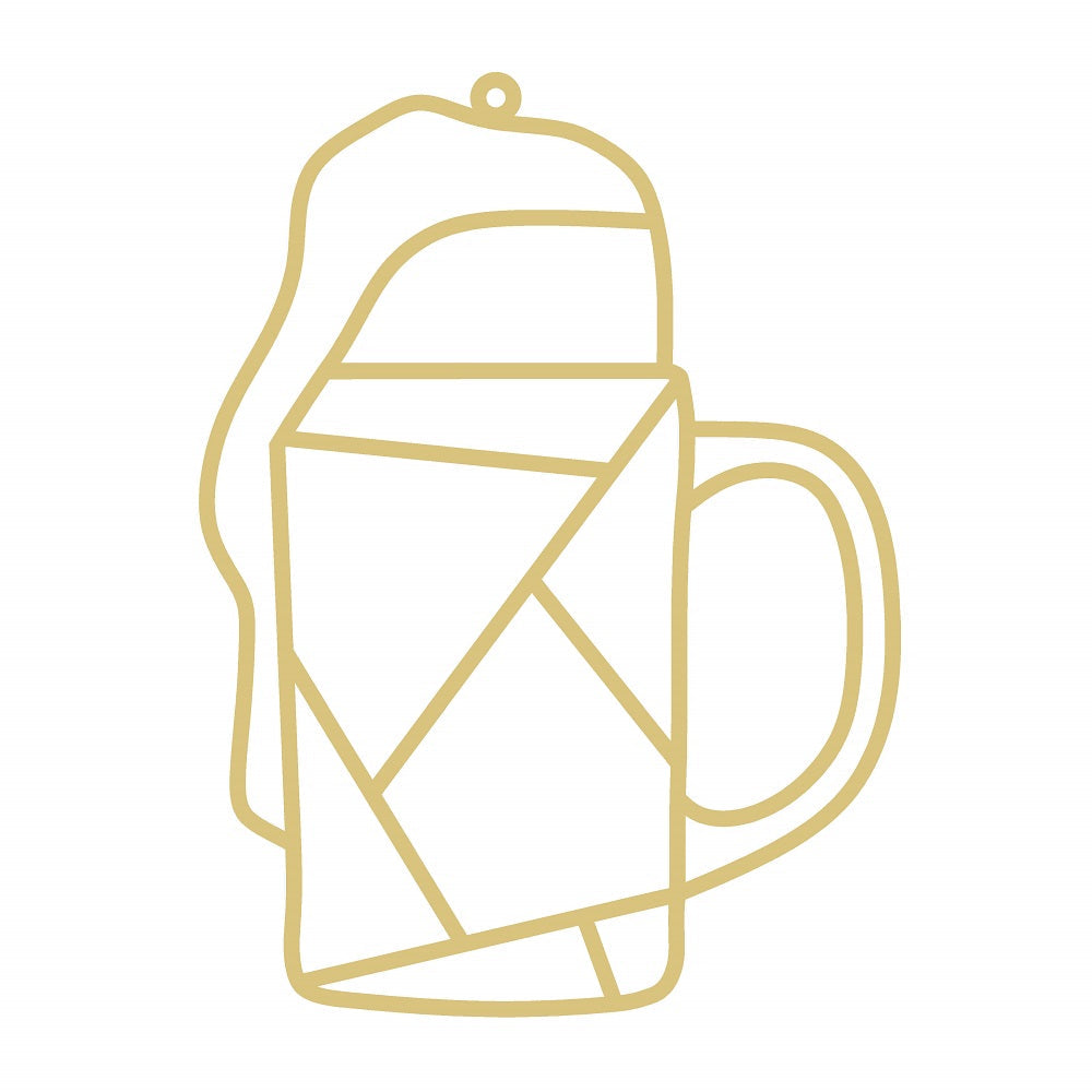 Faux Stained Glass Laser Cut Beer Mug MDF Cutout Geometric Pattern - Unfinished For DIY