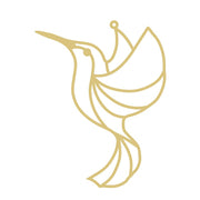 Faux Stained Glass Laser Cut MDF Cutout Hummingbird Silhouette - Unfinished For DIY