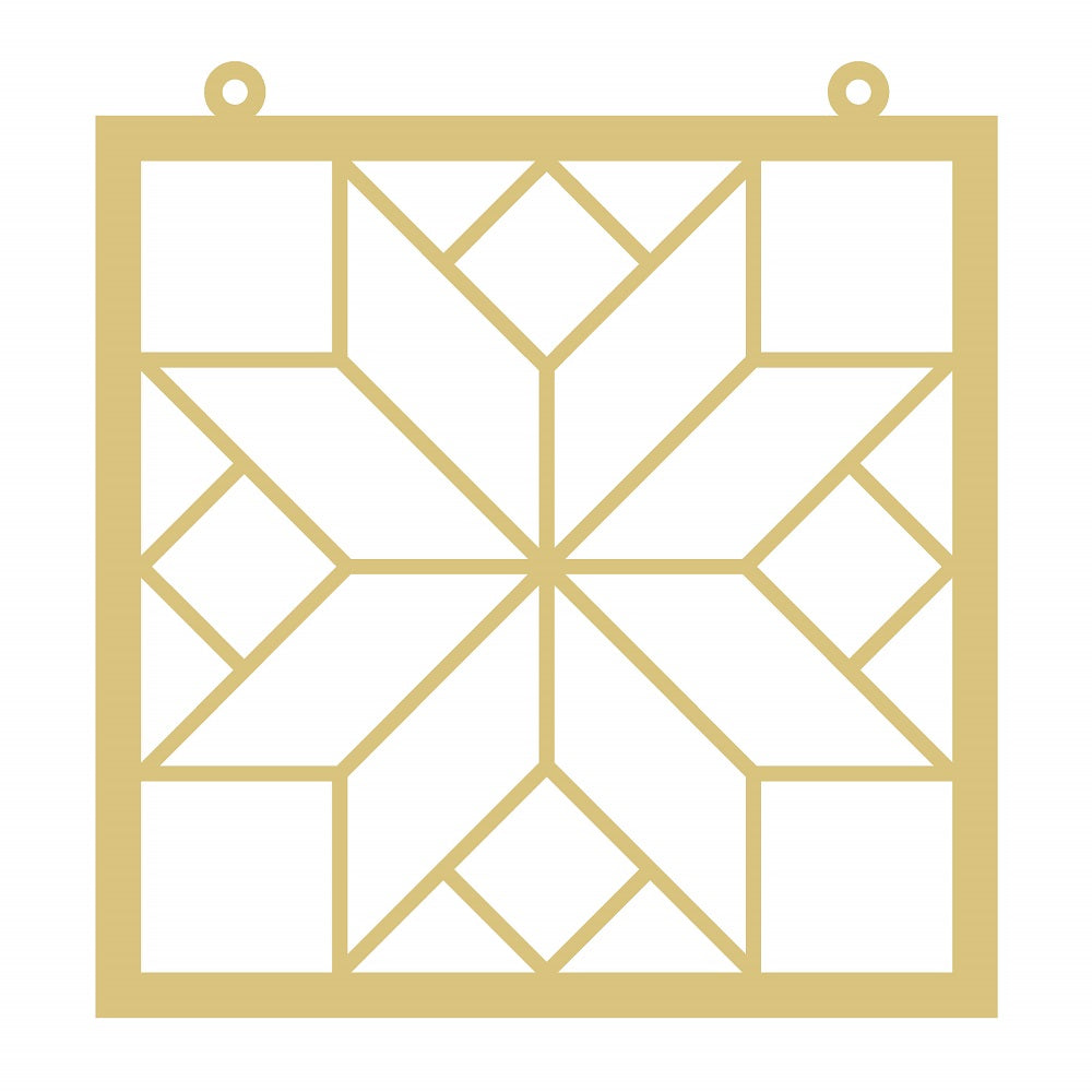 Laser Cut Barn Quilt Square Unfinished Wood Cutout Style 15 Art 2