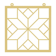 Faux Stained Glass Laser Cut Barn Quilt Square MDF Cutout Geometric Starburst Quilt Block - Unfinished For DIY