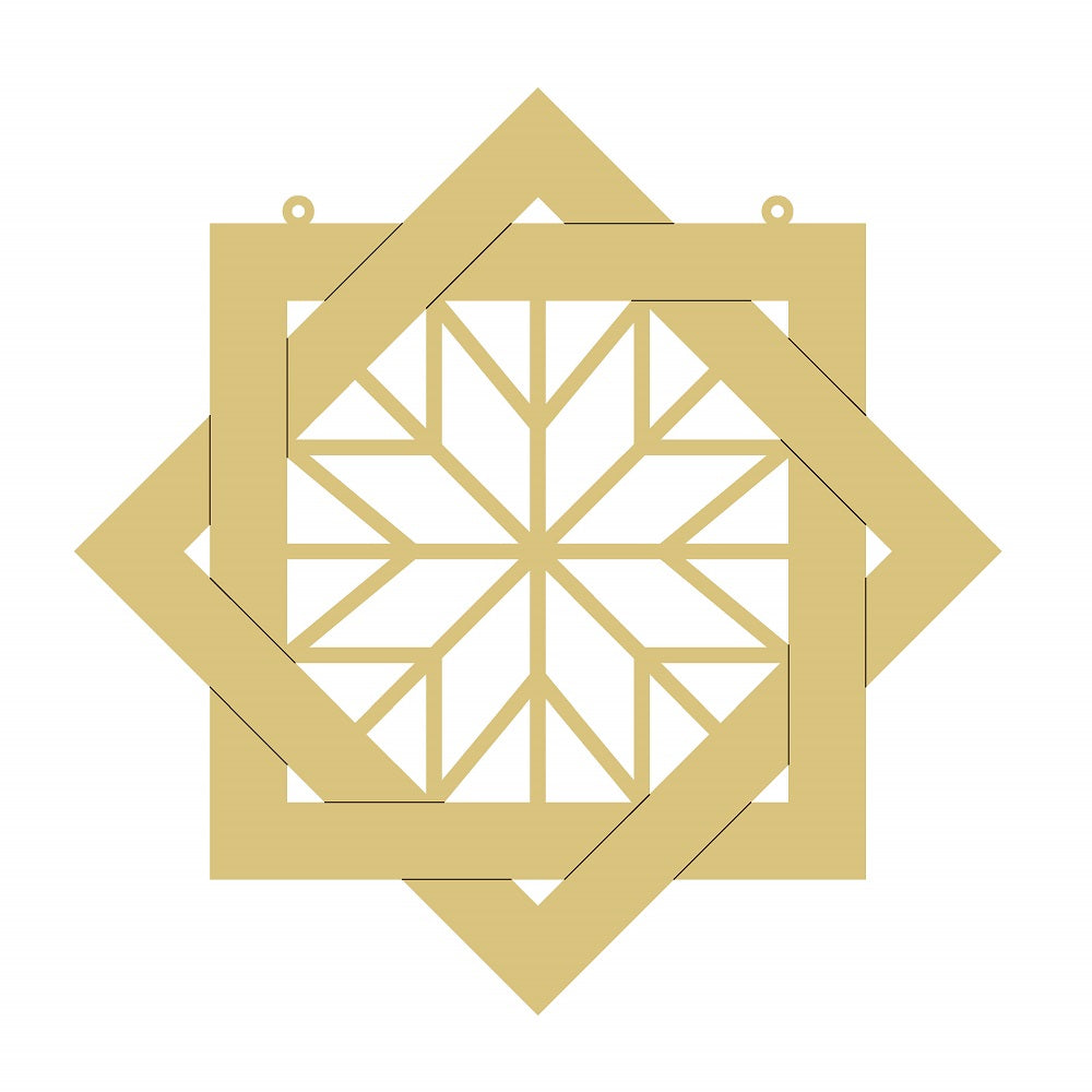 Laser Cut Barn Quilt Square Unfinished Wood Cutout Style 19 Art 3