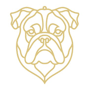Bulldog Faux Stained Glass Frame | MDF Cutout | Cozy DIY Paintable Craft | Resin & Crushed Glass Blank