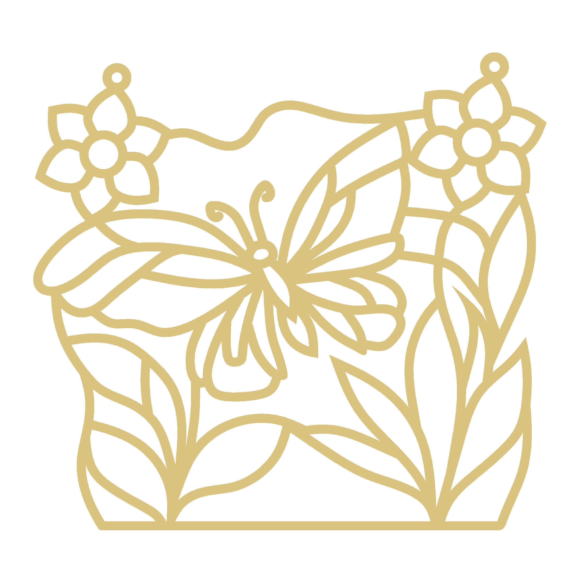 Faux Stained Glass Butterfly MDF Cutout Frame - Unfinished For DIY