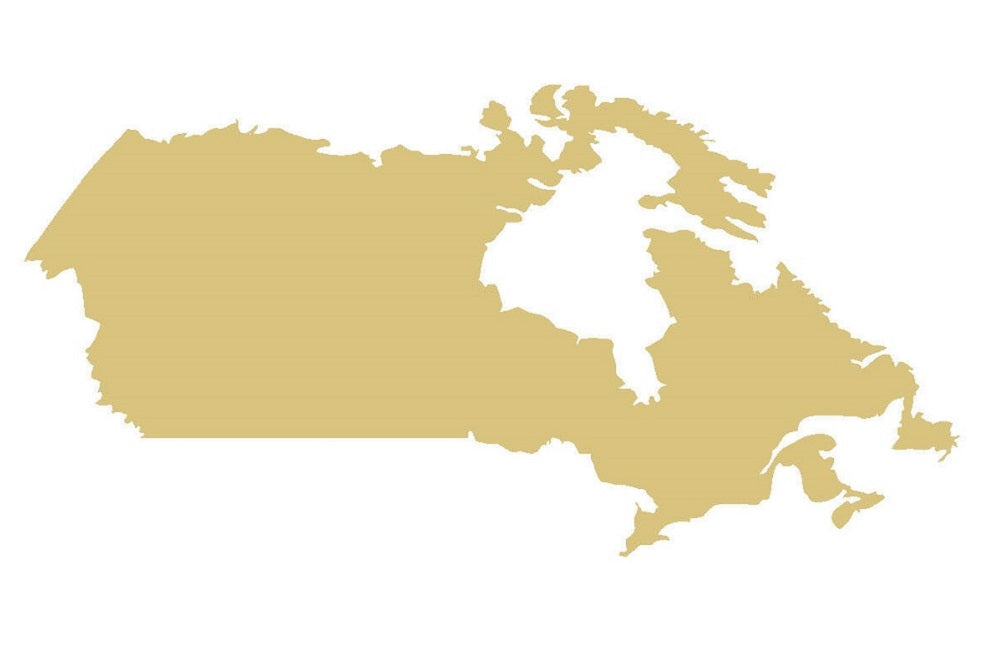 Basic Shape Canada MDF Cutout Canada Map Silhouette - Unfinished For DIY