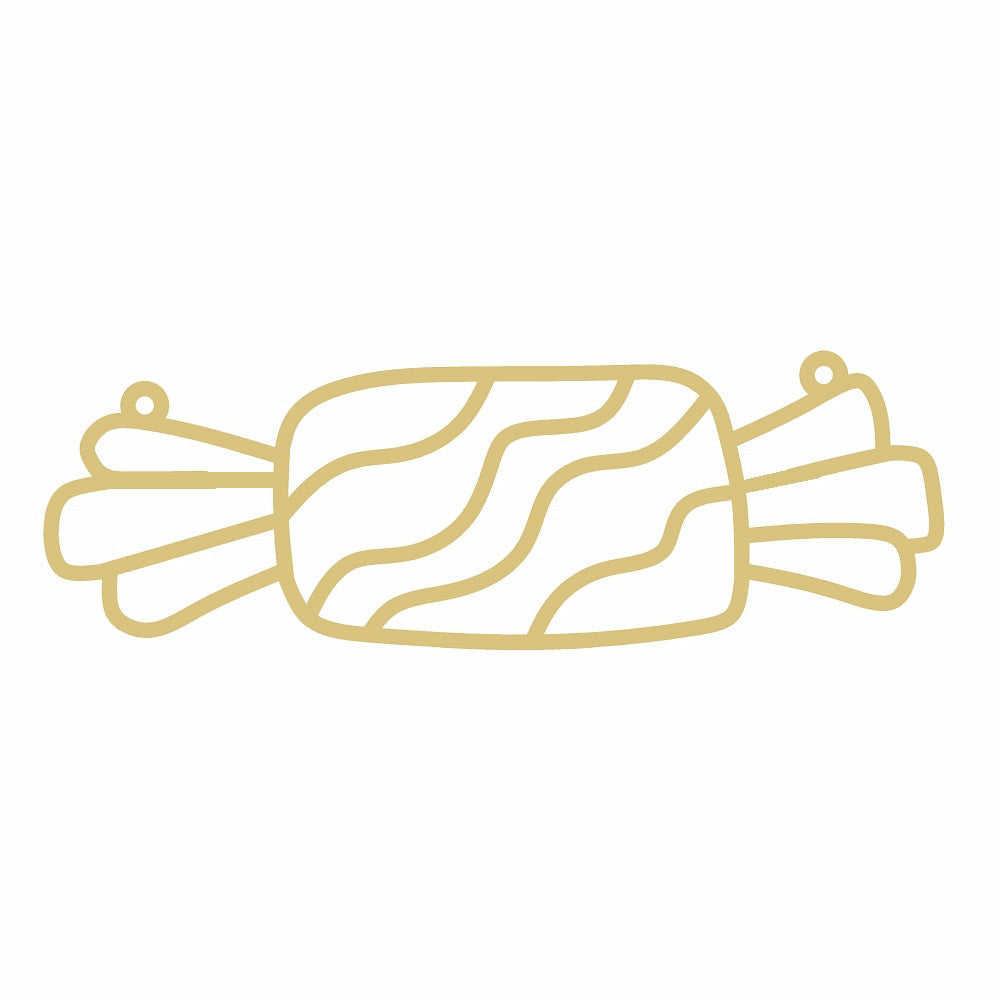 Faux Stained Glass Laser Cut Wrapped Candy MDF Cutout With Wavy Stripes - Unfinished For DIY