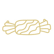 Faux Stained Glass Laser Cut Wrapped Candy MDF Cutout With Wavy Stripes - Unfinished For DIY