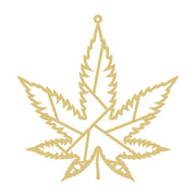 Faux Stained Glass Laser Cut MDF Cutout Cannabis Leaf - Unfinished For DIY
