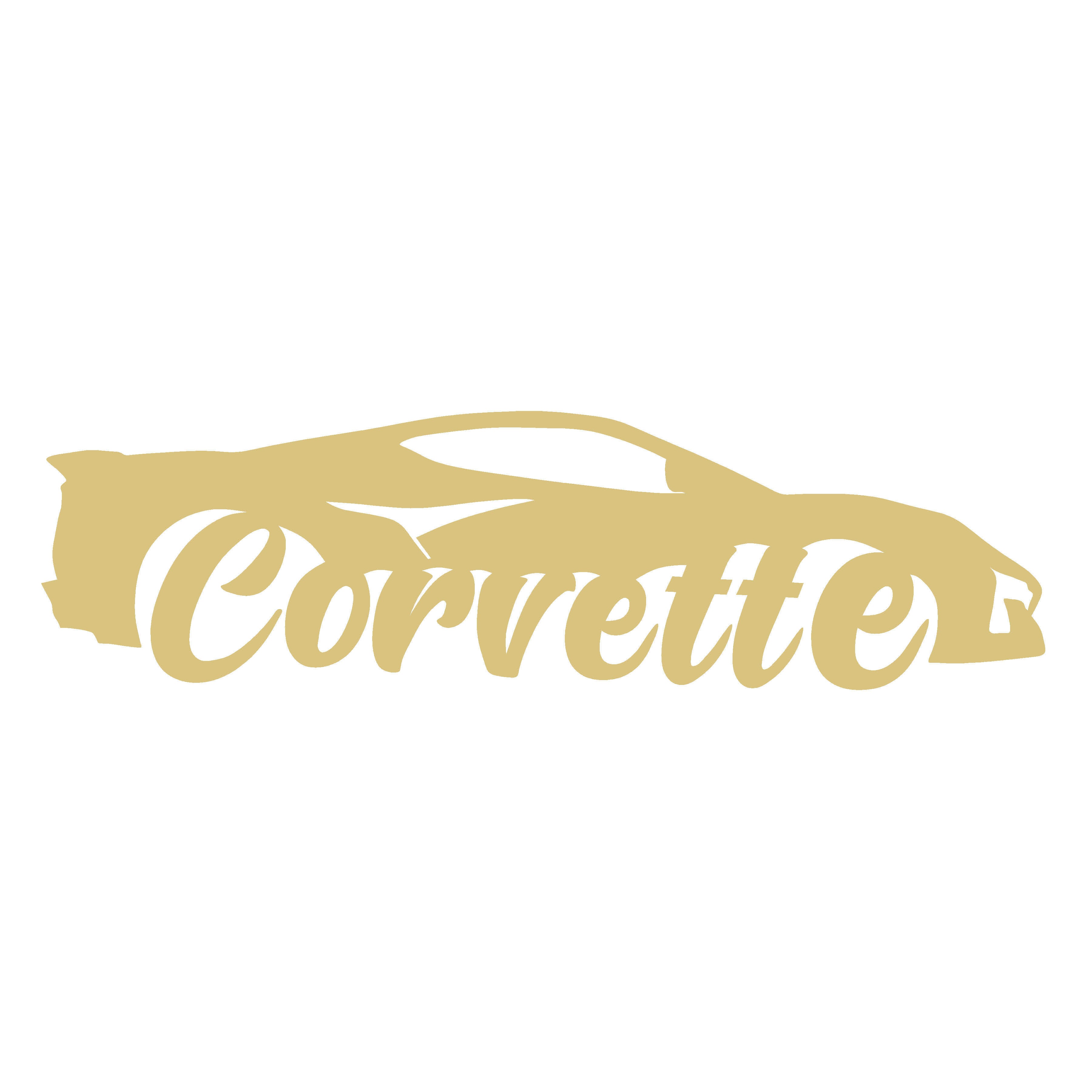Basic Shape Corvette MDF Cutout Corvette Script Car - Unfinished For DIY