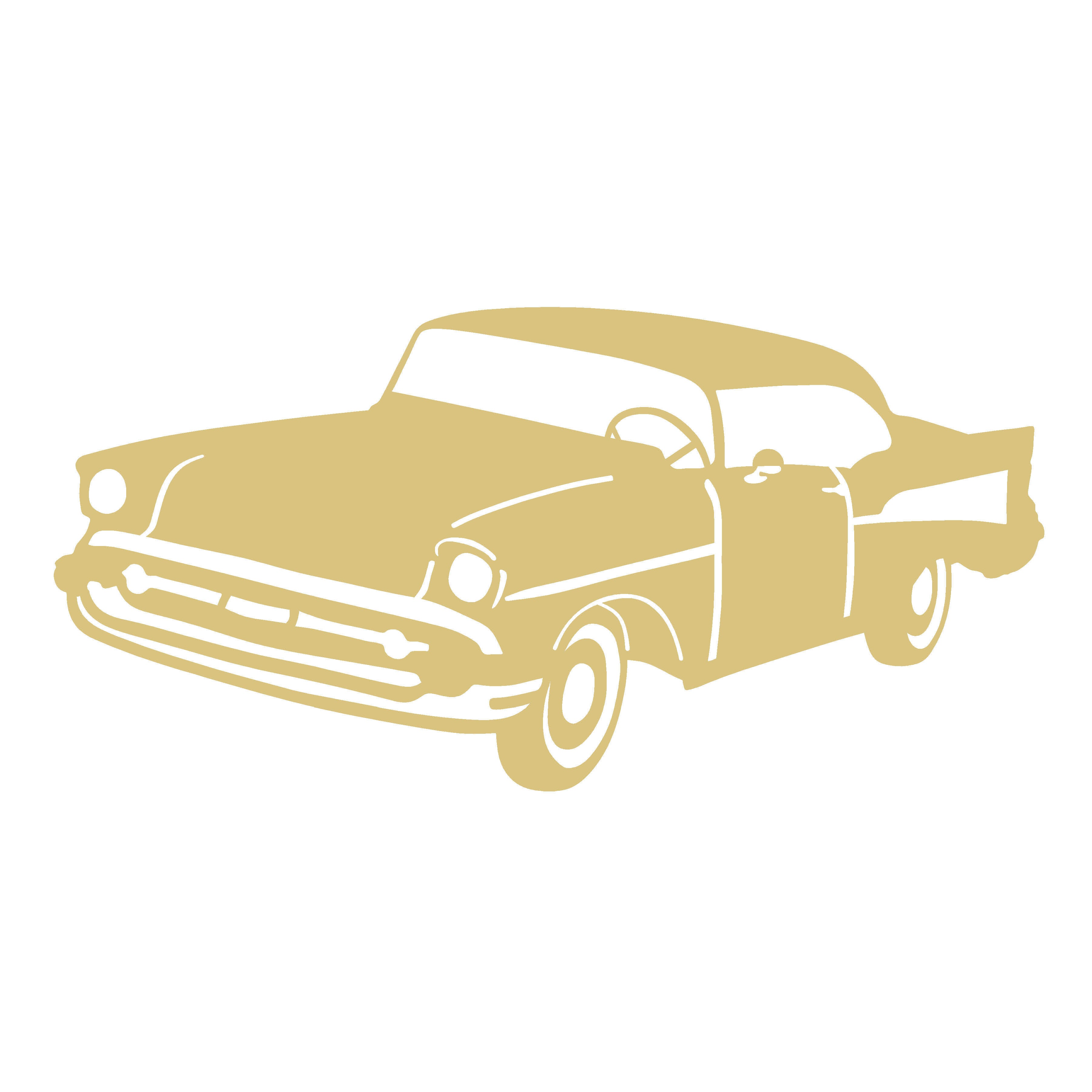 Basic Shape Vintage Car MDF Cutout Left- Facing Silhouette - Unfinished For DIY