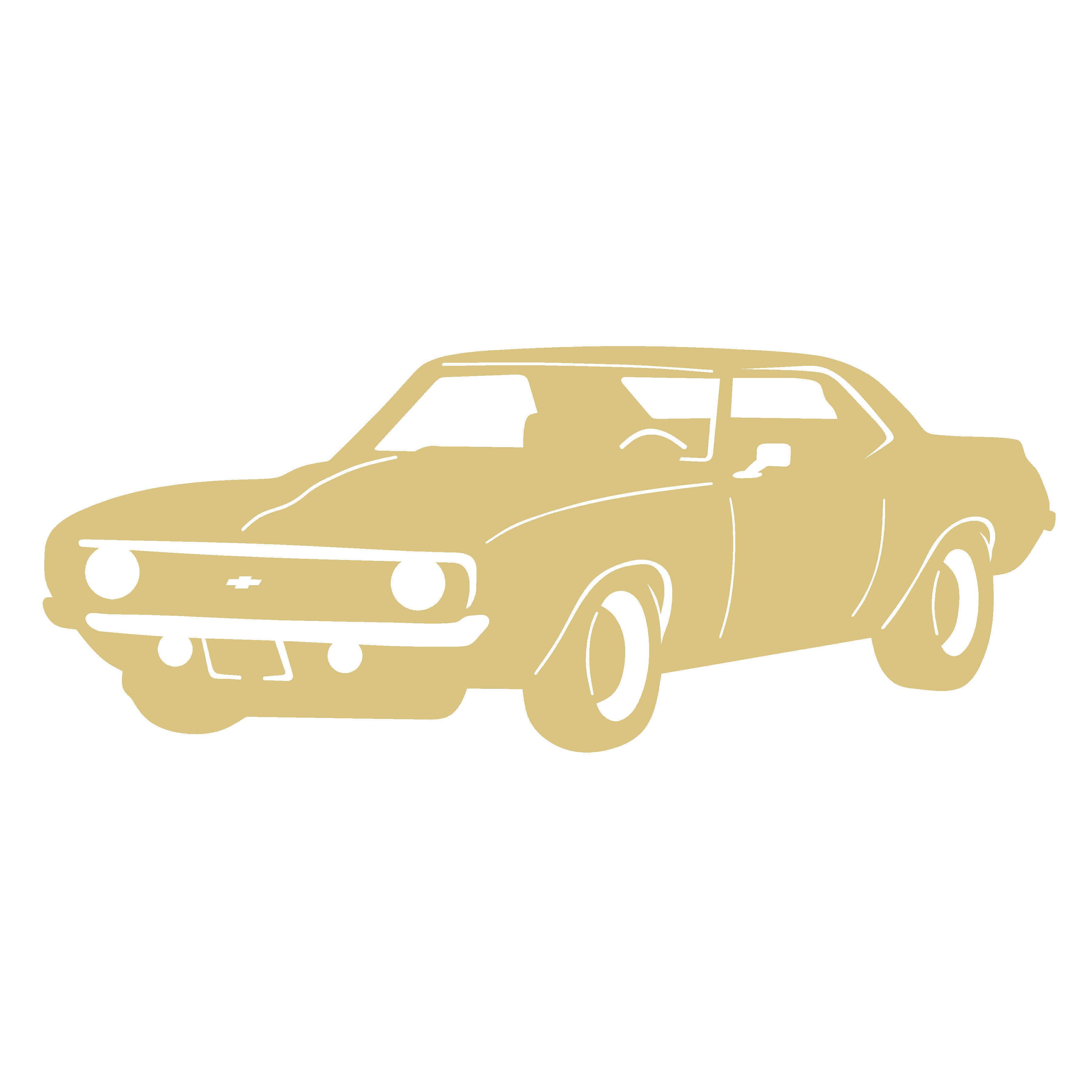 Basic Shape Camero MDF Cutout Left Facing - Unfinished For DIY