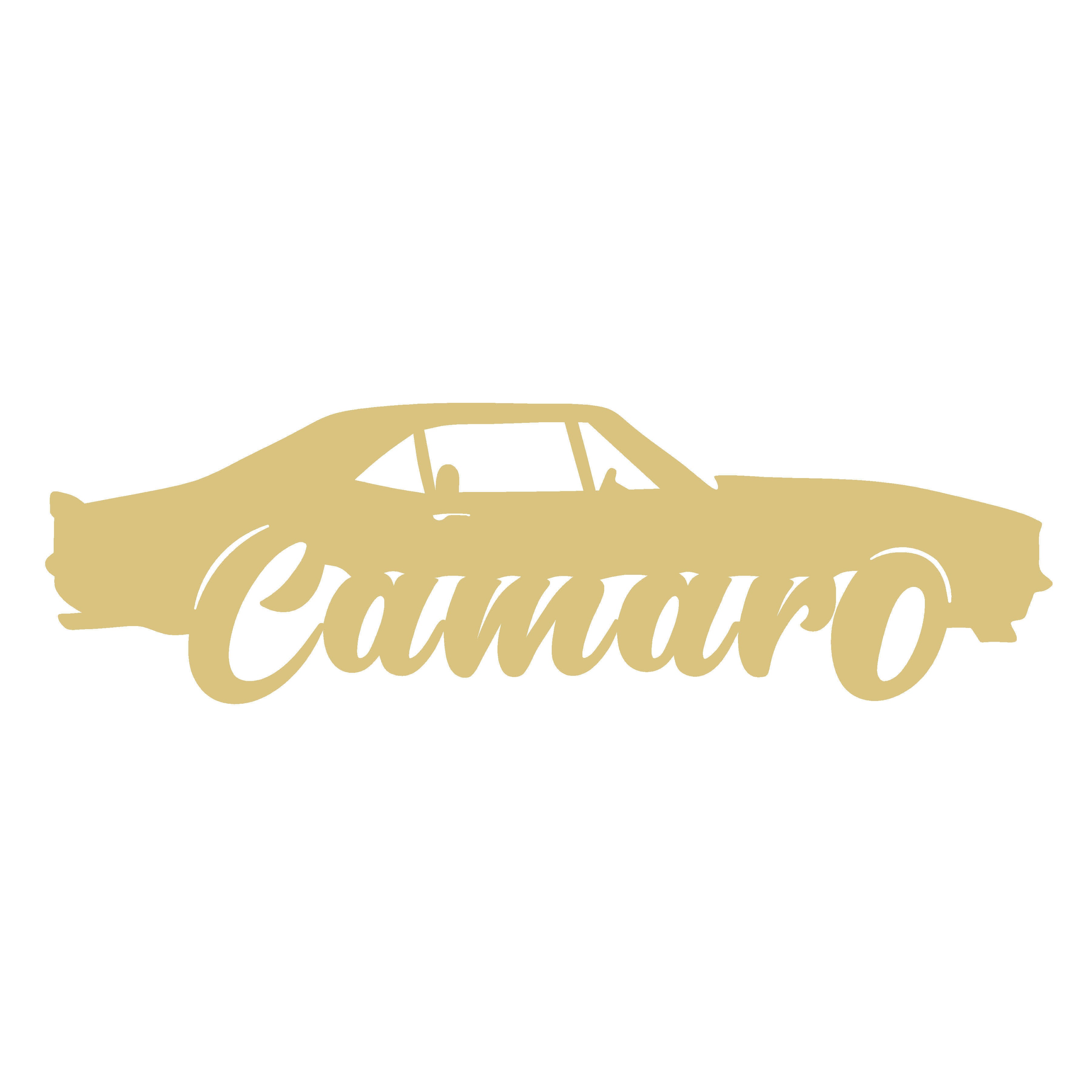 Basic Shape Car MDF Cutout Camaro Script - Unfinished For DIY