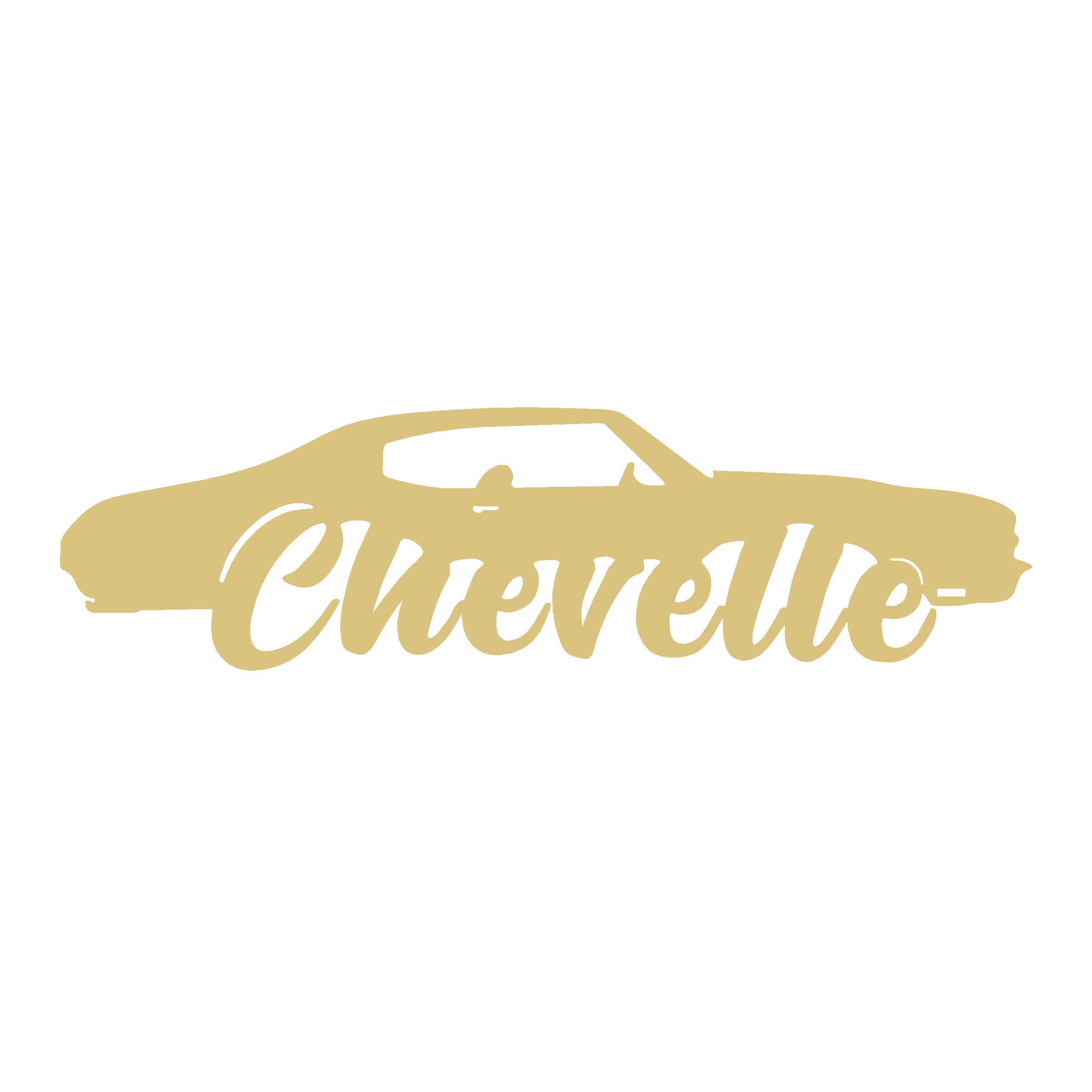 Design By Line Car Silhouette MDF Cutout With Chevelle Script - Unfini ...
