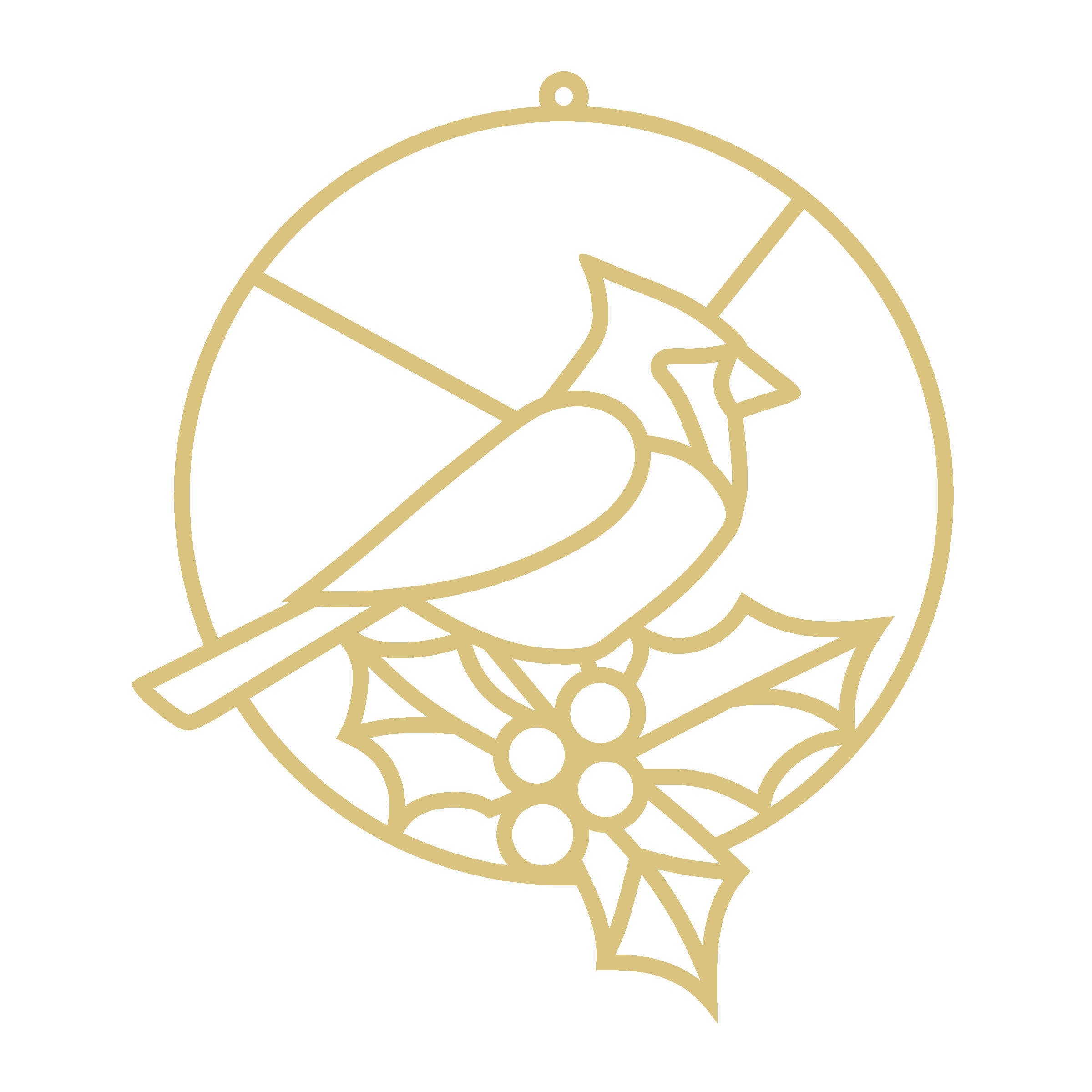 Cardinal Laser-Cut Faux Stained-Glass Frame Unfinished MDF Wood– Open Frame Craft Blank for Resin, Crushed Glass & Mixed Media Art | Made in the USA by Diverse Woodworking