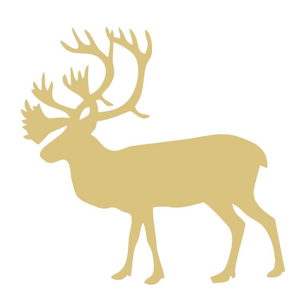 Basic Shape Caribou MDF Cutout Wildlife Silhouette - Unfinished For DIY