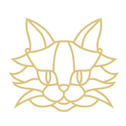 Faux Stained Glass Laser Cut MDF Cutout Cat Face Outline - Unfinished For DIY