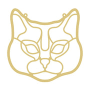 Faux Stained Glass Laser Cut MDF Cutout Cat Face Silhouette - Unfinished For DIY
