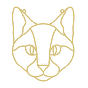 Faux Stained Glass Cat MDF Cutout Head Silhouette - Unfinished For DIY