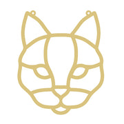 Faux Stained Glass Laser Cut MDF Cutout Cat Head Geometric Line Art - Unfinished For DIY