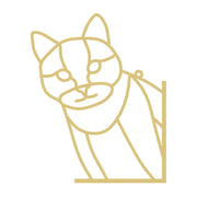 Faux Stained Glass Cat MDF Cutout Frame - Unfinished For DIY