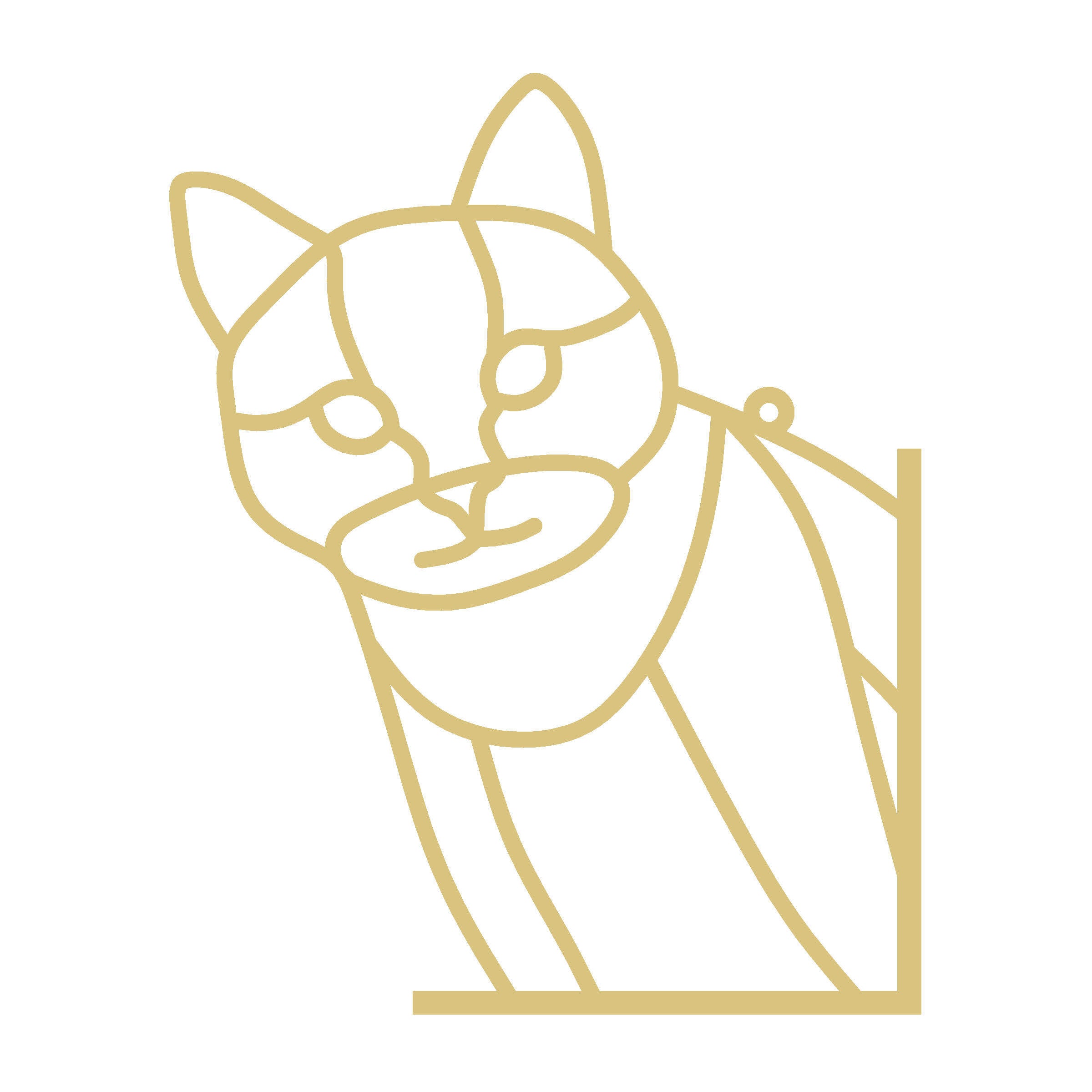 Faux Stained Glass Cat MDF Cutout Frame - Unfinished For DIY