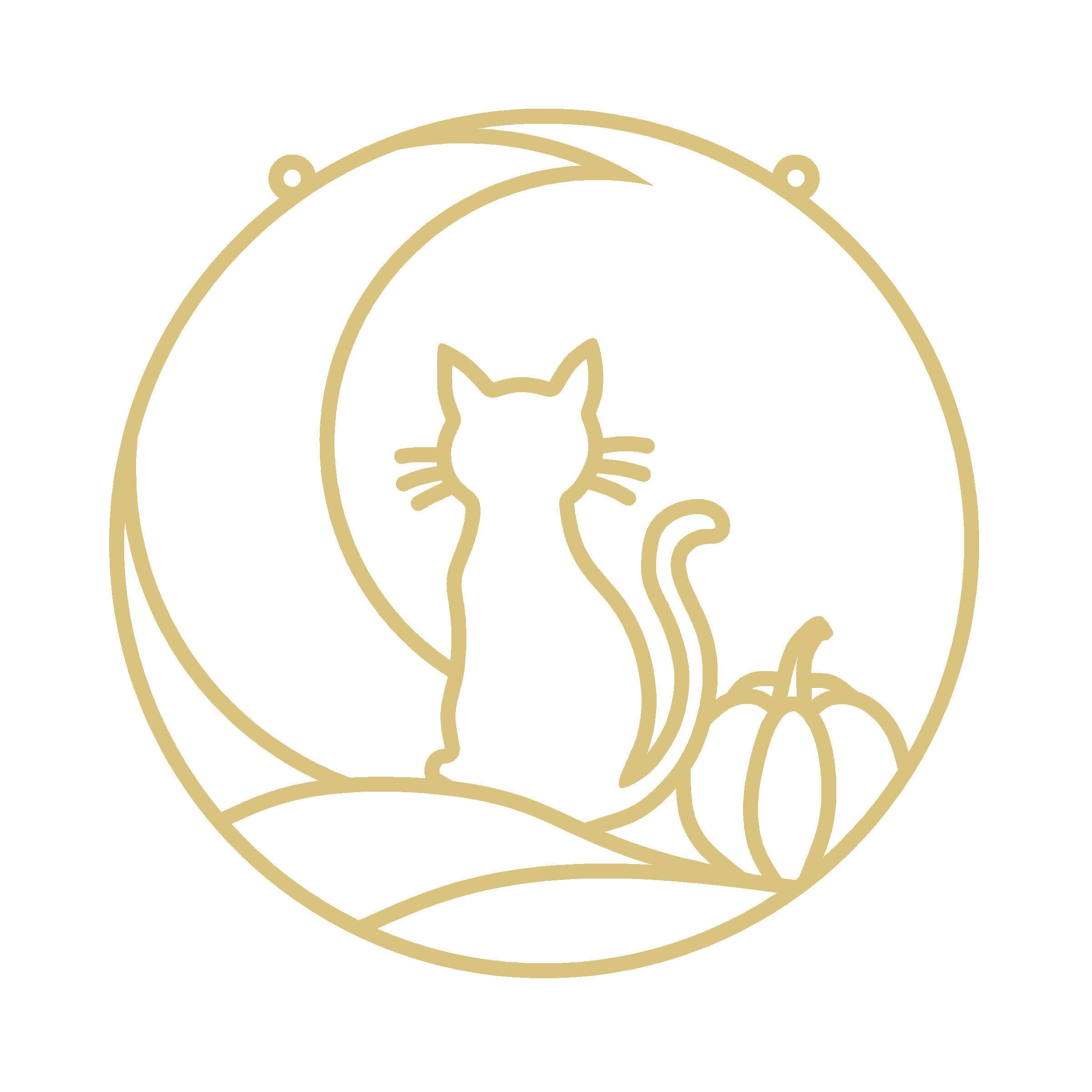 Cat & Pumpkin with Moon Faux Stained Glass Frame | MDF Cutout | Cozy DIY Paintable Craft | Resin & Crushed Glass Blank