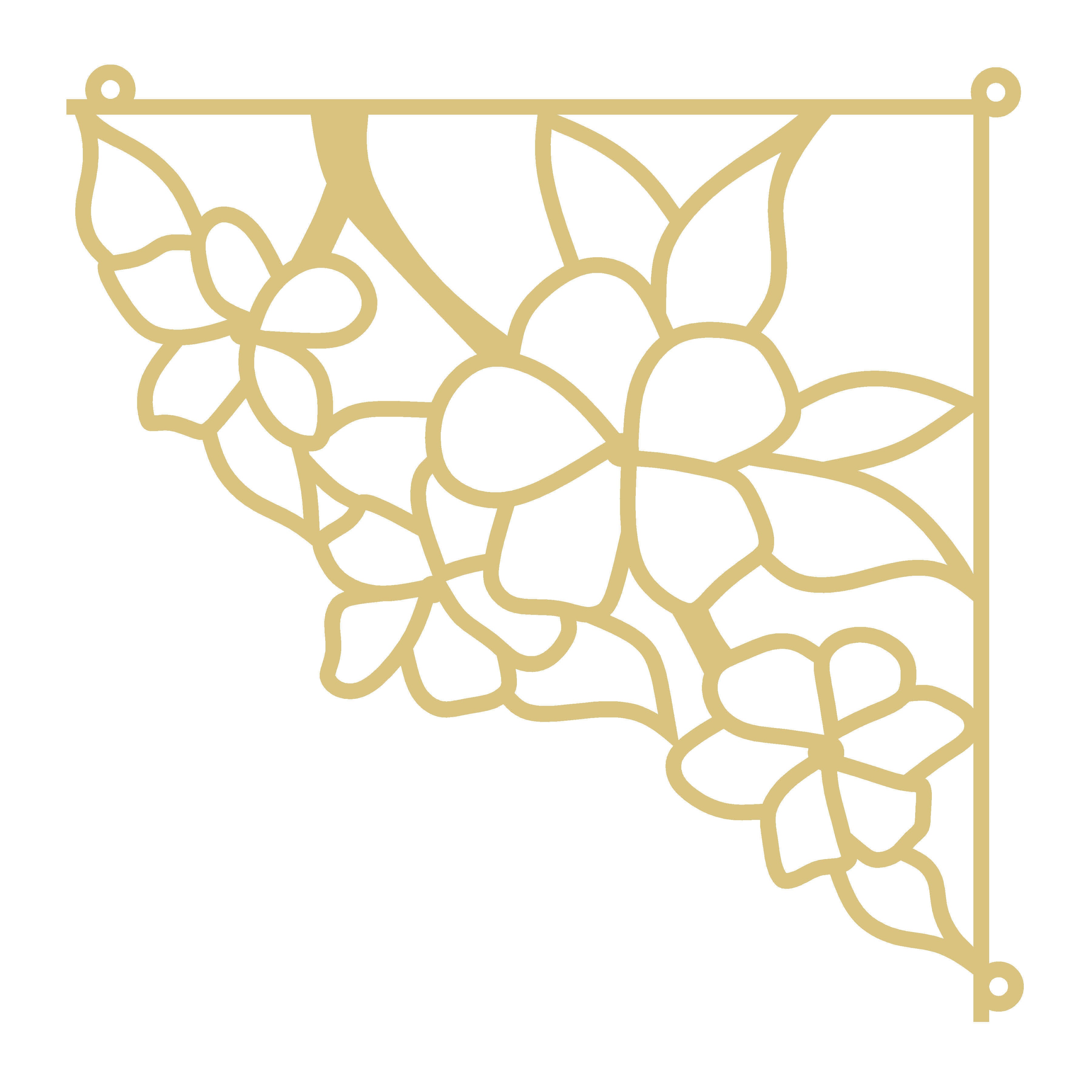 Faux Stained Glass Corner MDF Cutout Cherry Blossoms - Unfinished For DIY