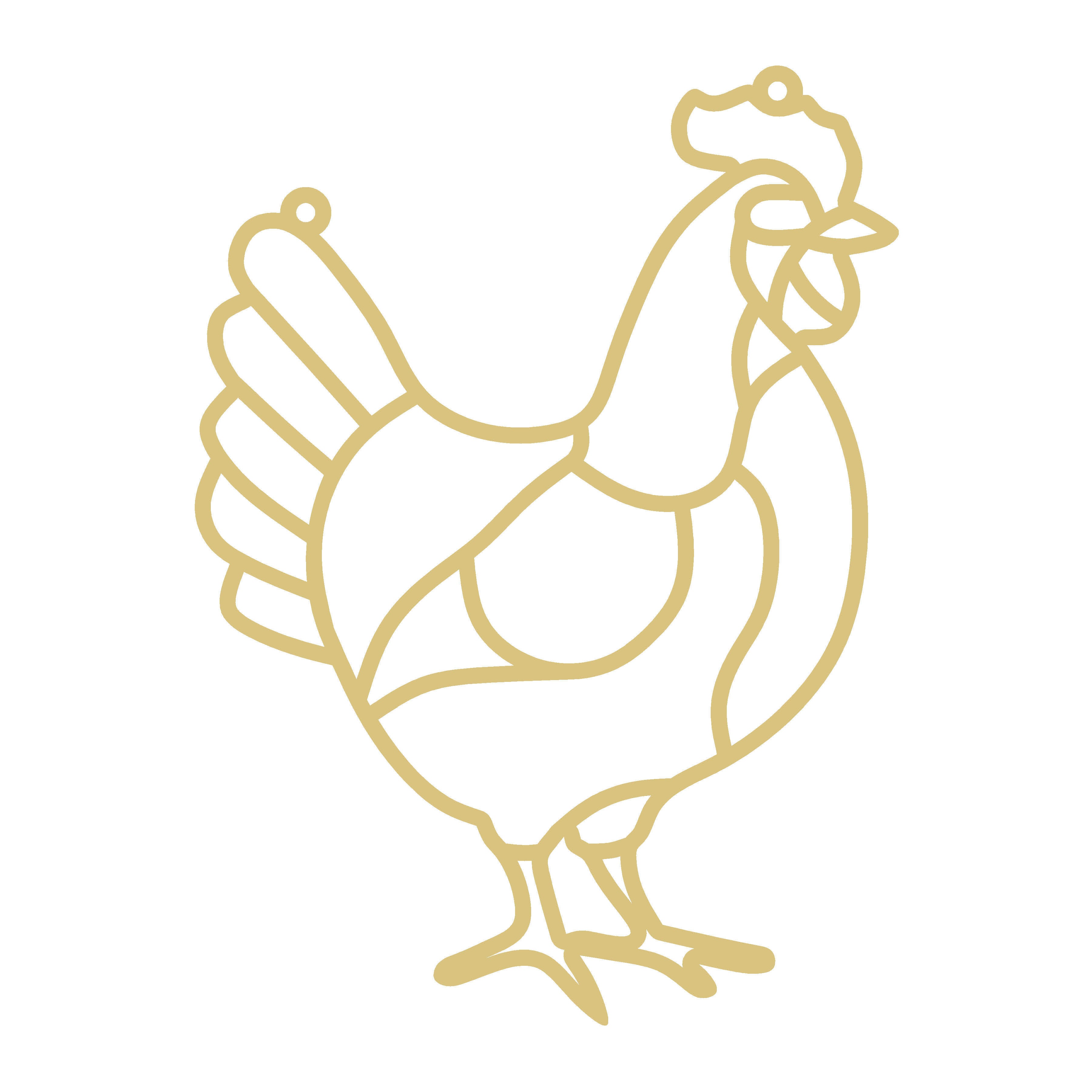 CHICKEN Laser-Cut Faux Stained-Glass Frame Unfinished MDF Wood– Open Frame Craft Blank for Resin, Crushed Glass & Mixed Media Art | Made in the USA by Diverse Woodworking