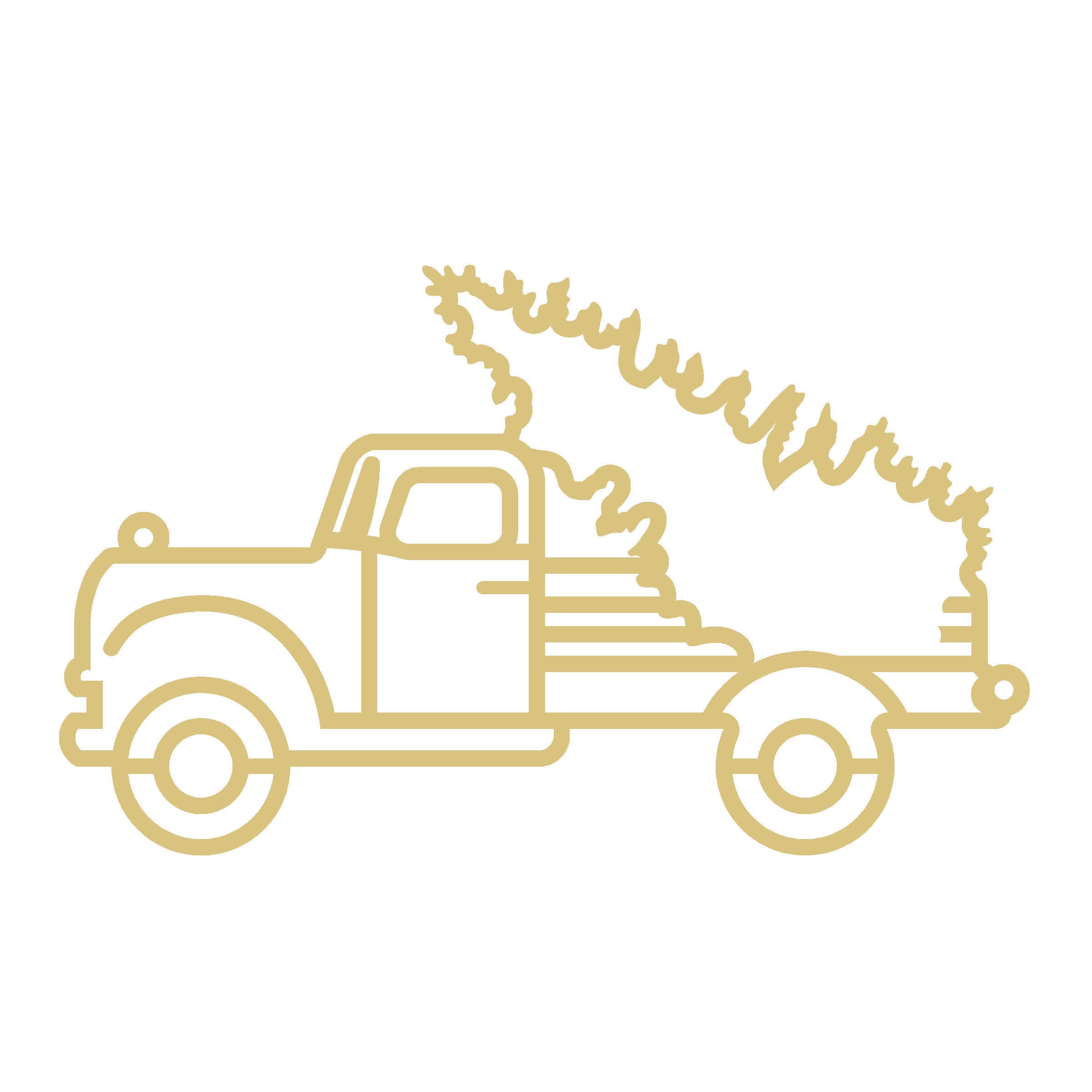 Christmas-Truck Laser-Cut Faux Stained-Glass Frame Unfinished MDF Wood– Open Frame Craft Blank for Resin, Crushed Glass & Mixed Media Art | Made in the USA by Diverse Woodworking